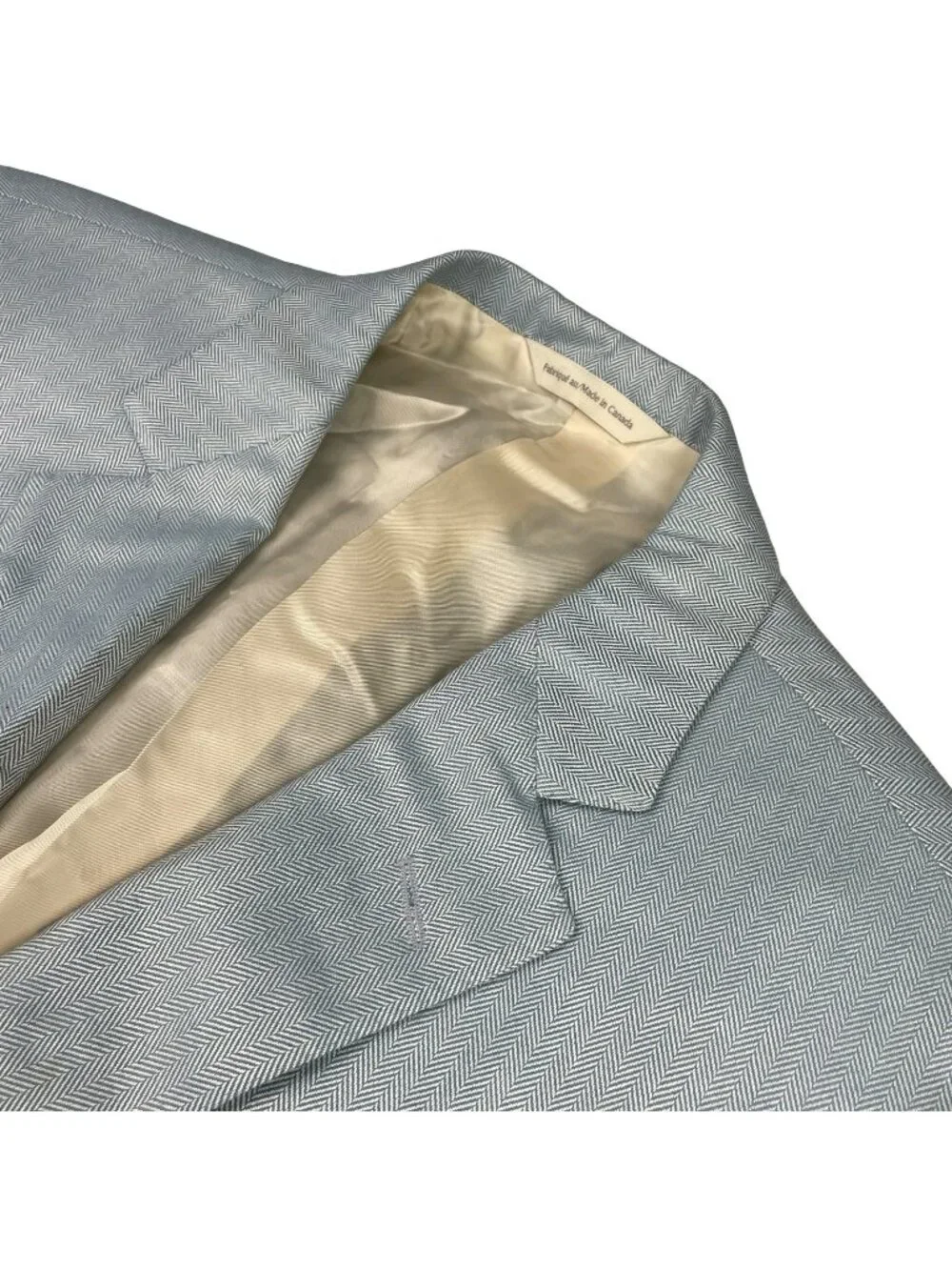 Samuelsohn Men's SB Beckett 100% Bamboo 2-Button Blazer Blue Herringbone • 44R